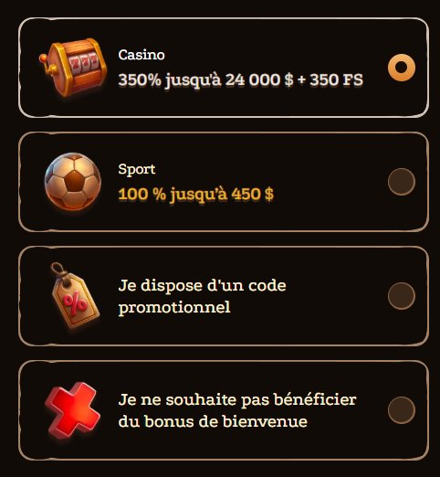 Lizaro — registration bonus select